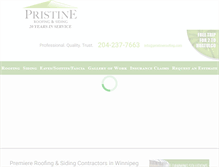 Tablet Screenshot of pristineroofing.com